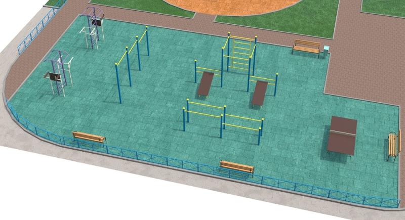 Проект спортивной площадки с столом теннисным в Владивостоке