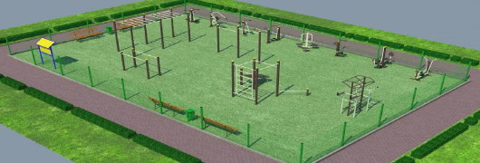 Проект спортивной воркаут площадки с уличными тренажерами в Владивостоке