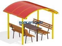 Стол и лавки под навесом МАФ 4005 в Владивостоке