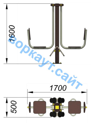 Уличный тренажер "Жим ногами горизонтальный " УТ 003 в Владивостоке
