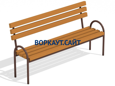 Парковая лавочка со спинкой МАФ 1605 в Владивостоке