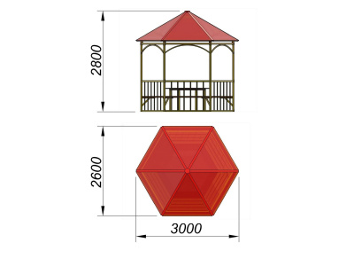 Беседка со столом и лавками МАФ 4121 в Владивостоке