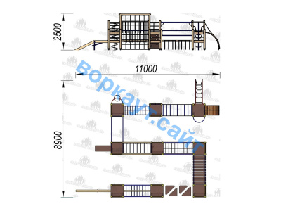 Детский спортивный комплекс Полоса препятствий ДСК 3116 в Владивостоке