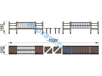 Детский спортивный комплекс Двойной мостик ДСК 3115 в Владивостоке