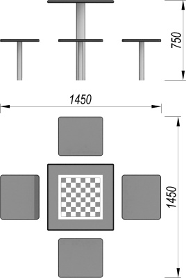 Шахматный стол МАФ 3516 в Владивостоке