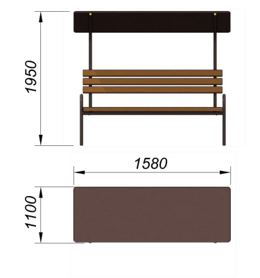 Лавочка под навесом МАФ 1607 в Владивостоке