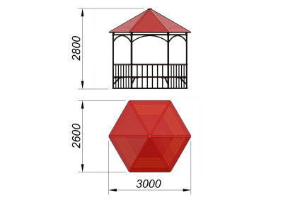 Беседка с лавками и полом МАФ 4122 в Владивостоке