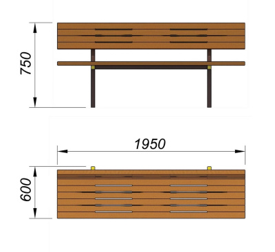 Диван уличный МАФ 1608 в Владивостоке