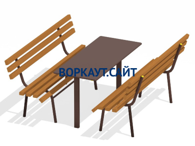 Дачный комплект из 2 лавочек и стола МАФ 1620 в Владивостоке
