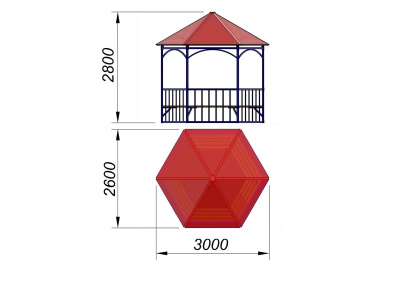 Беседка с лавками МАФ 4120 в Владивостоке