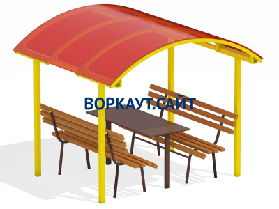 Стол и лавки под навесом МАФ 4005 в Владивостоке