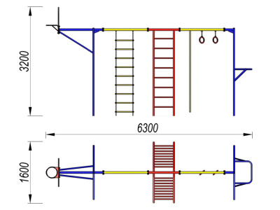 Гимнастический комплекс с баскетбольным щитом МАФ 3001 в Владивостоке Гимнастический комплекс с баскетбольным щитом МАФ 3001 в Владивостоке